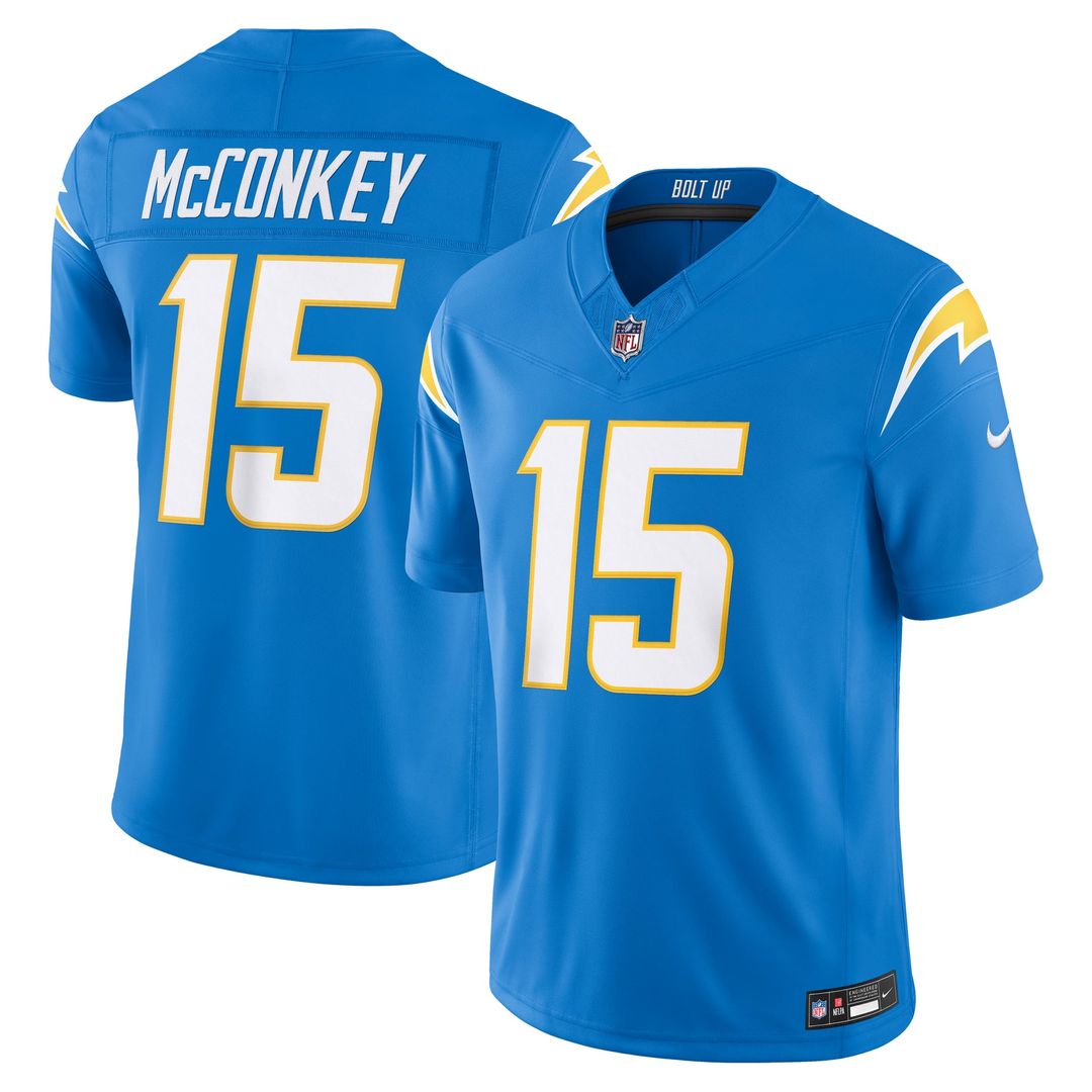 Ladd McConkey Los Angeles Chargers Nike Powder Blue Team Vapor F.U.S.E. Stitched Limited Jersey