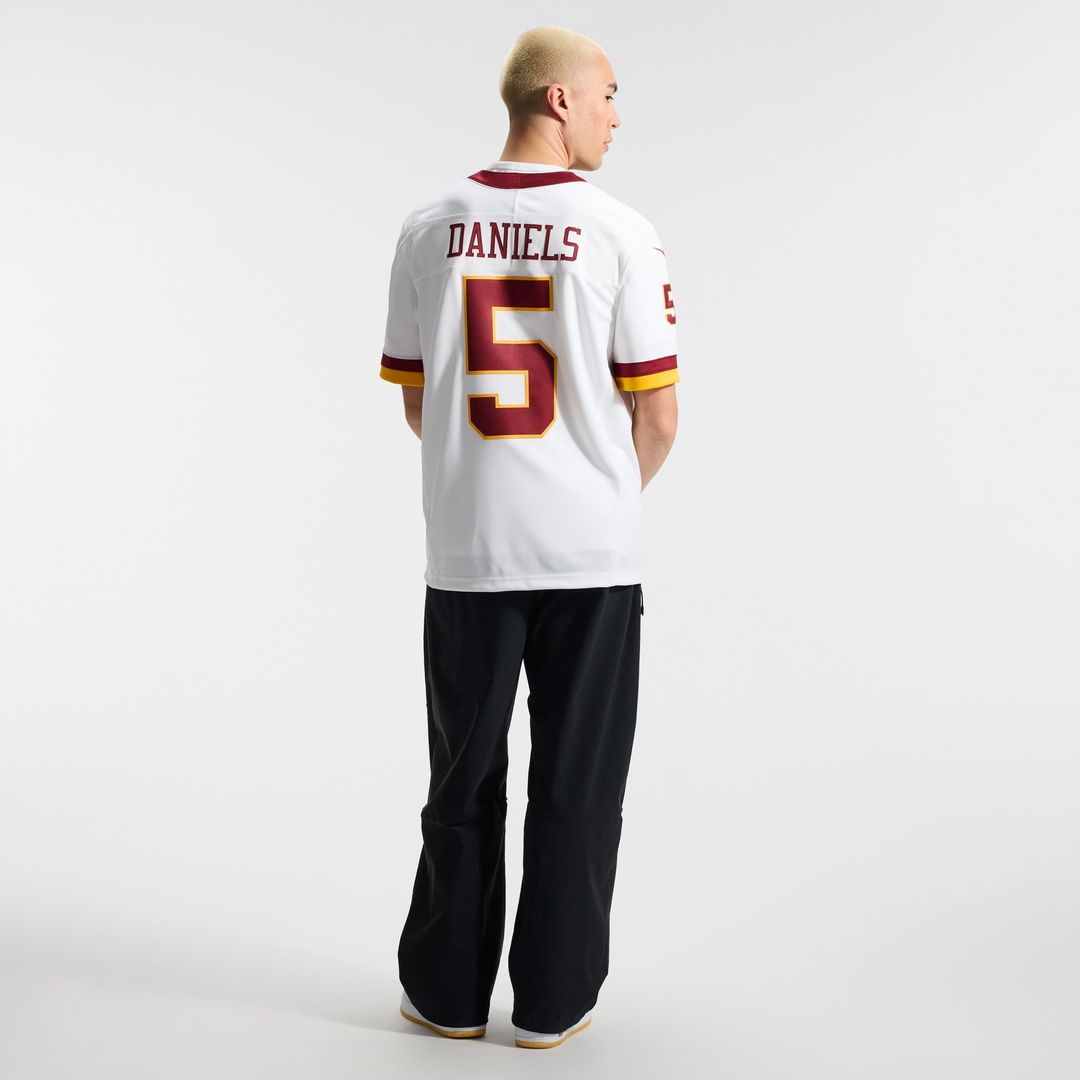 Jayden Daniels Washington Commanders Nike White Vapor F.U.S.E. Stitched Limited Jersey