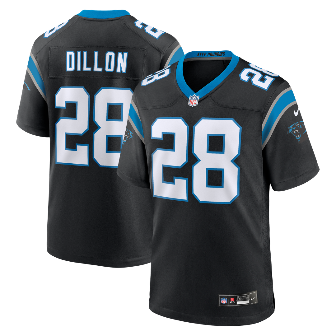 AJ Dillon Carolina Panthers Nike Black Team Game Jersey
