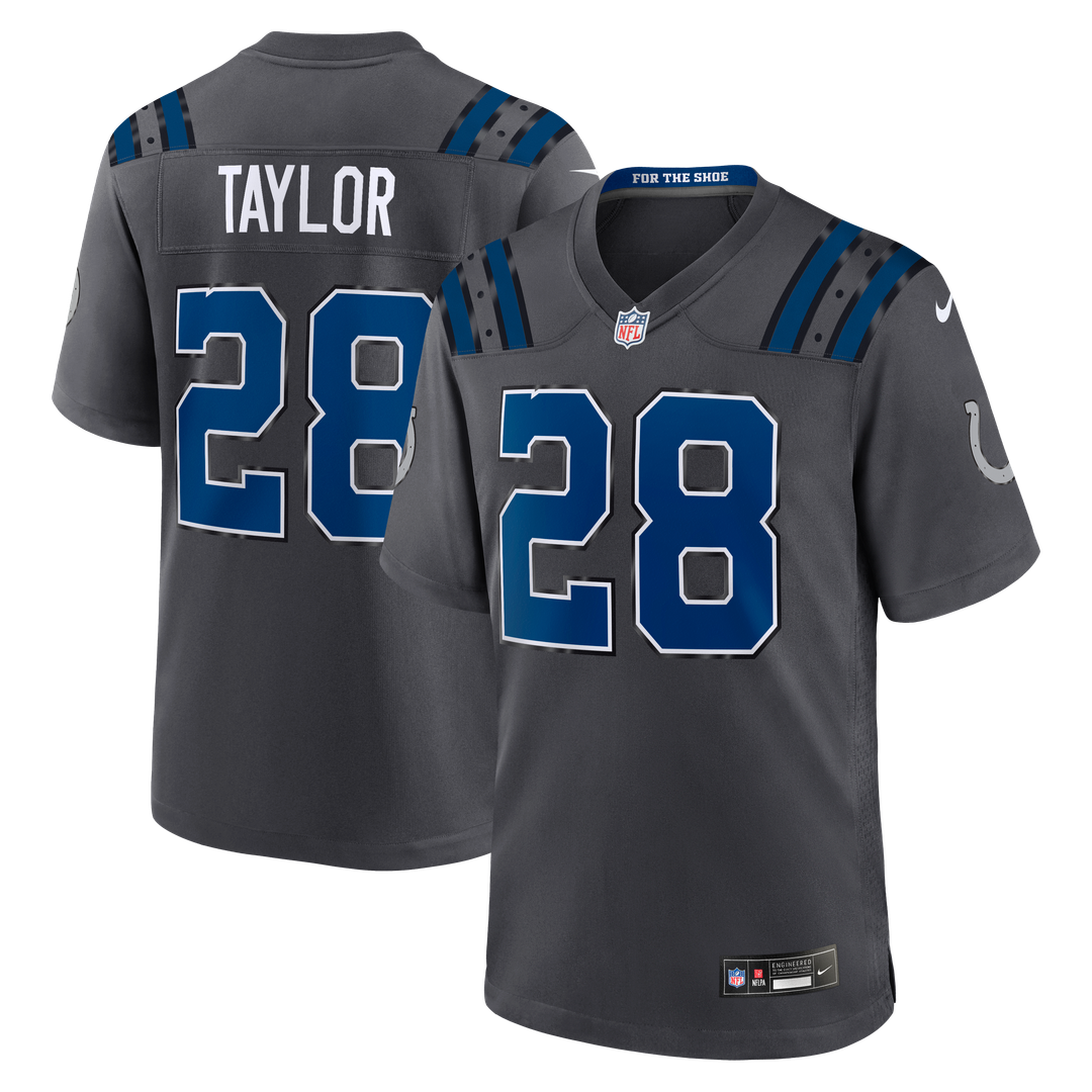 Jonathan Taylor Indianapolis Colts Nike Anthracite 2026 Rivalries Collection Game Jersey
