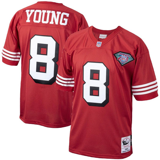 Steve Young San Francisco 49ers 1994 Mitchell & Ness Scarlet Authentic Throwback Retired Player Jersey
