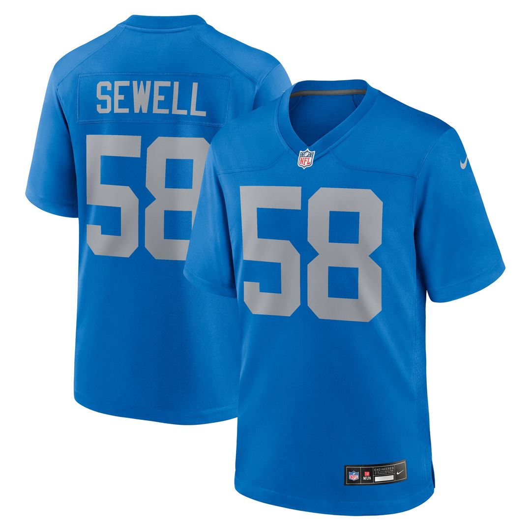 Penei Sewell Detroit Lions Nike Blue Alternate Game Jersey