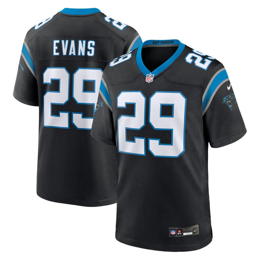 Akayleb Evans Carolina Panthers Nike Black Team Game Jersey