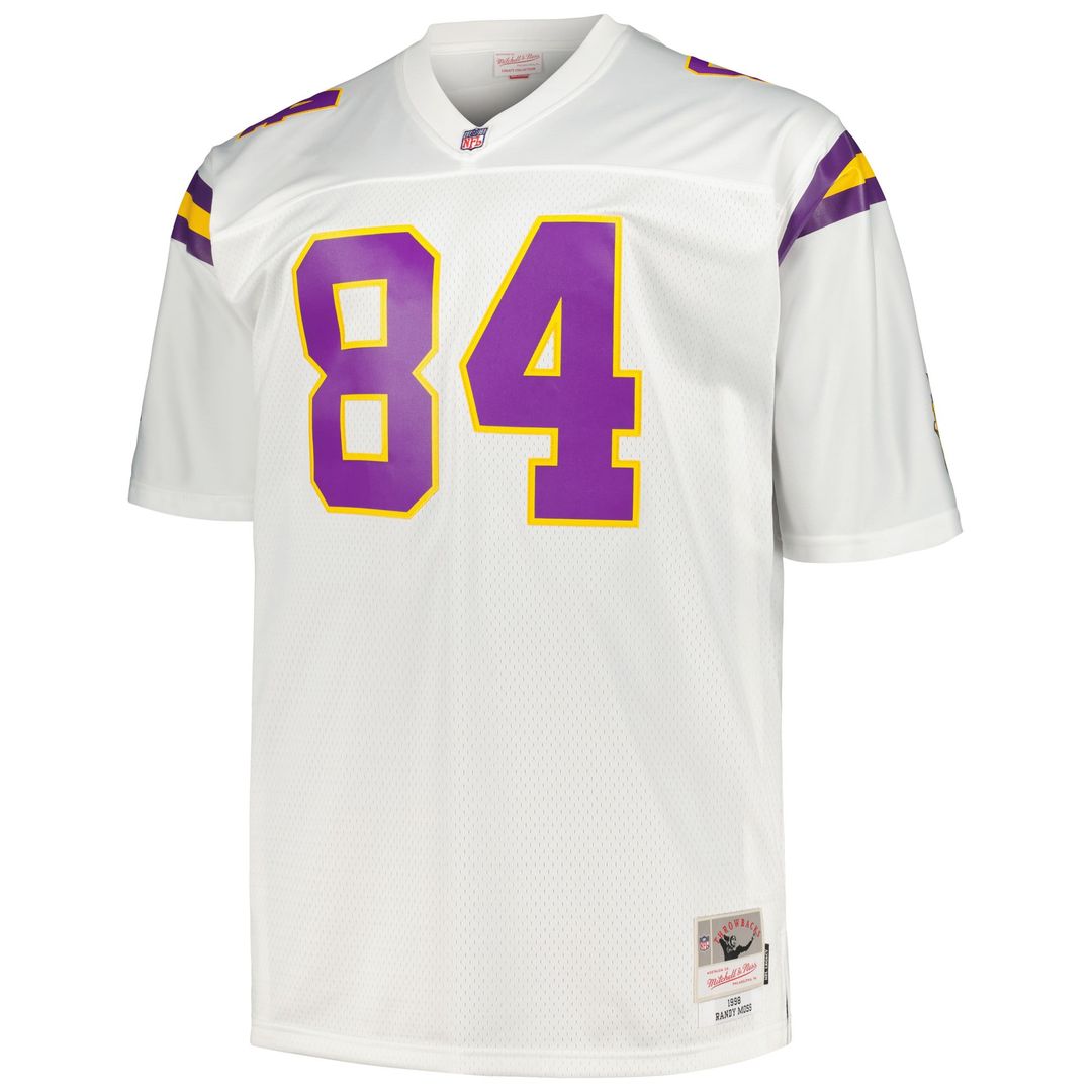Randy Moss Minnesota Vikings Mitchell & Ness White Big & Tall 1998 Legacy Retired Player Jersey