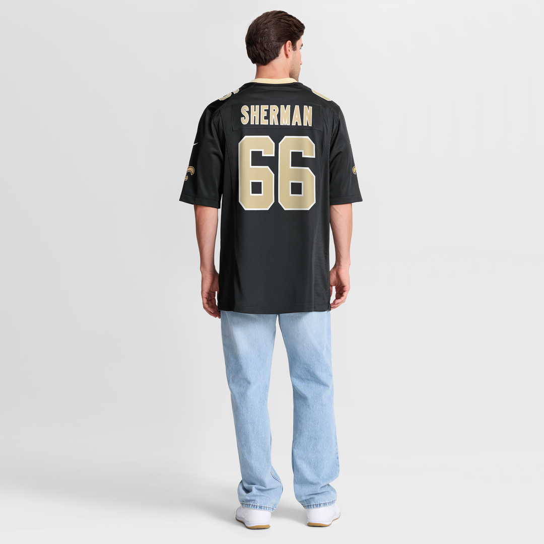 William Sherman New Orleans Saints Nike Black Team Game Jersey