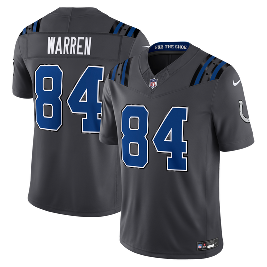Tyler Warren Indianapolis Colts Nike Anthracite 2026 Rivalries Collection Stitched Limited Jersey