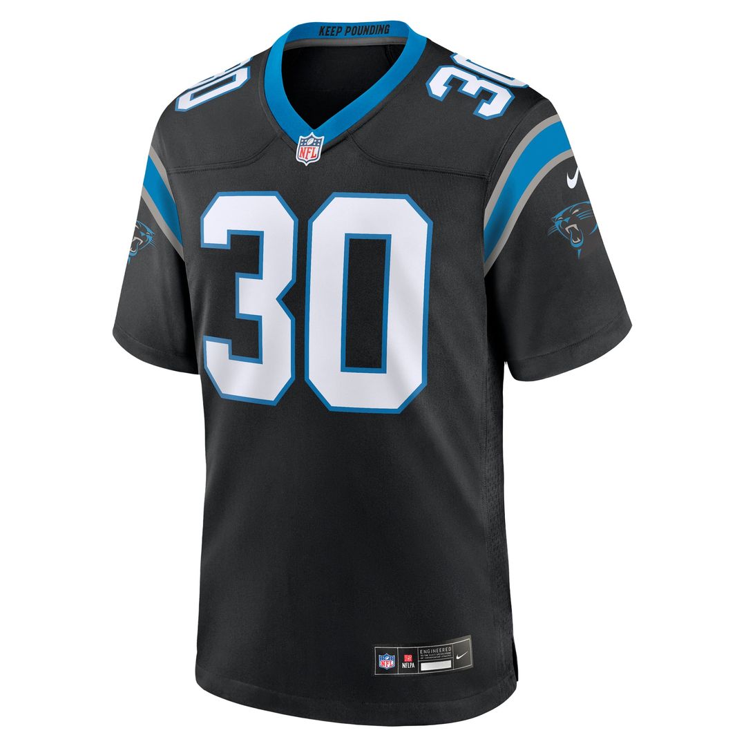 Chuba Hubbard Carolina Panthers Nike Black Team Game Jersey