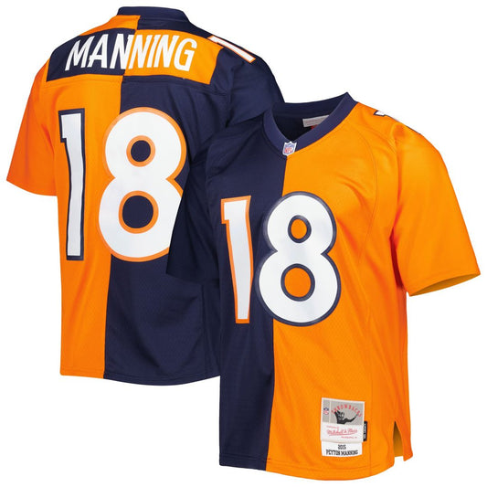 Peyton Manning Denver Broncos Mitchell & Ness Navy/Orange 2015 Split Legacy Replica Jersey