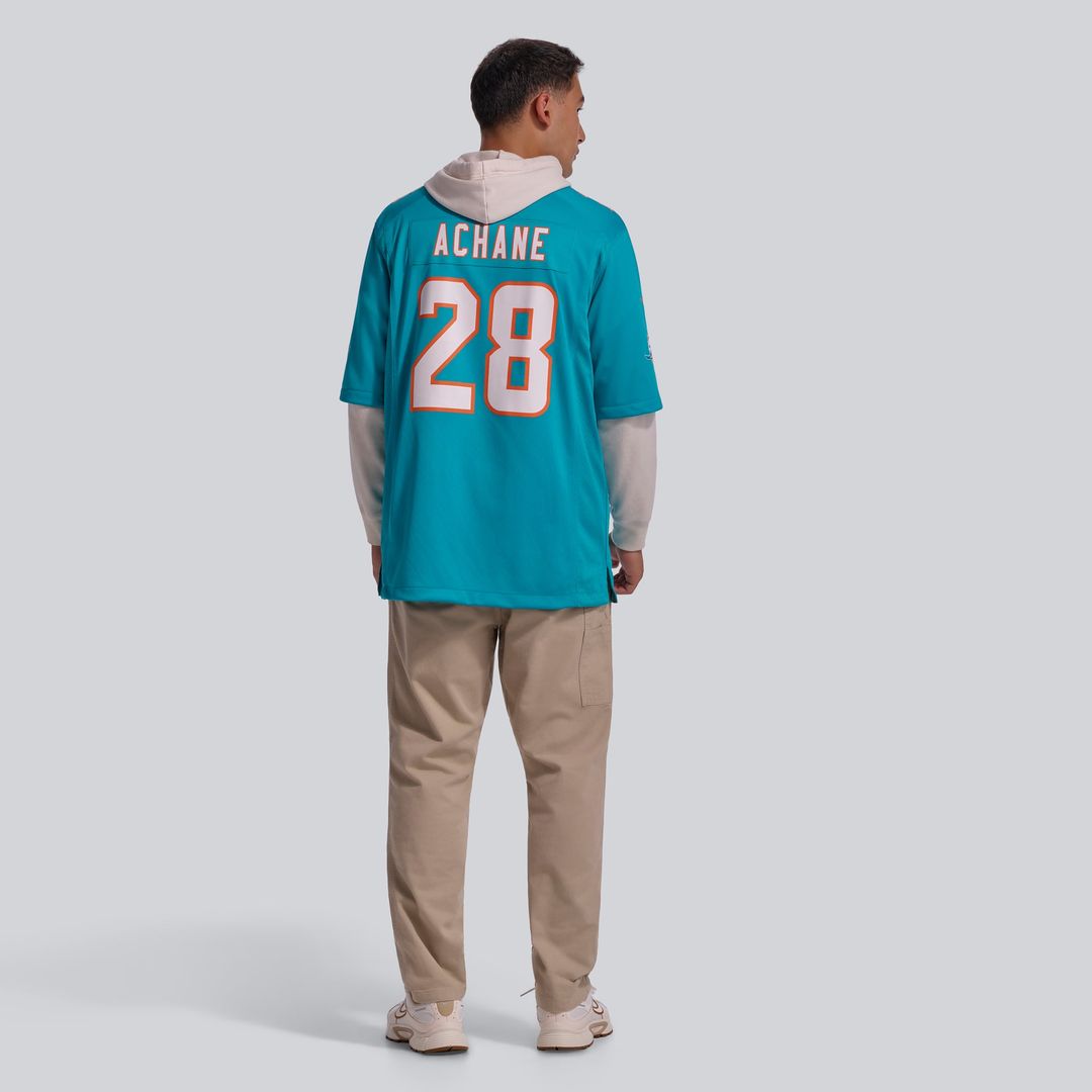 De’Von Achane Miami Dolphins Nike Aqua Player Game Jersey