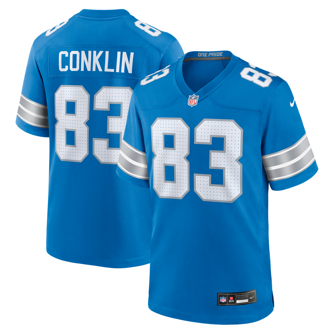 Tyler Conklin Detroit Lions Nike Blue Team Game Jersey