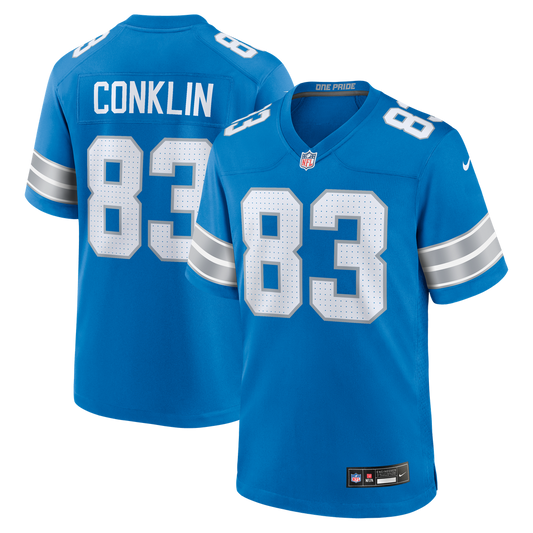 Tyler Conklin Detroit Lions Nike Blue Team Game Jersey
