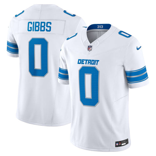 Jahmyr Gibbs Detroit Lions Nike White Vapor F.U.S.E. Limited Jersey
