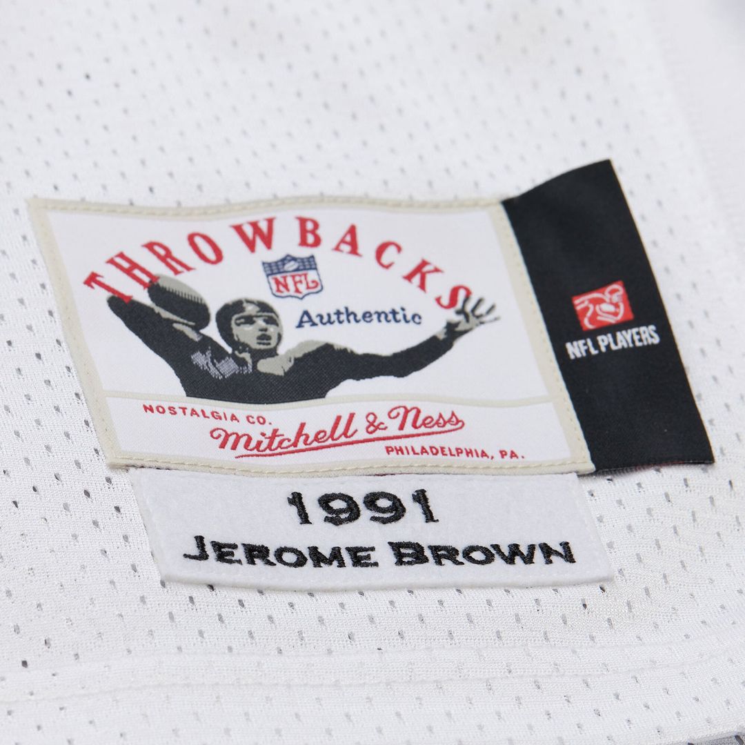 Jerome Brown Philadelphia Eagles Mitchell & Ness White 1991 Authentic Throwback Retired Player Jersey