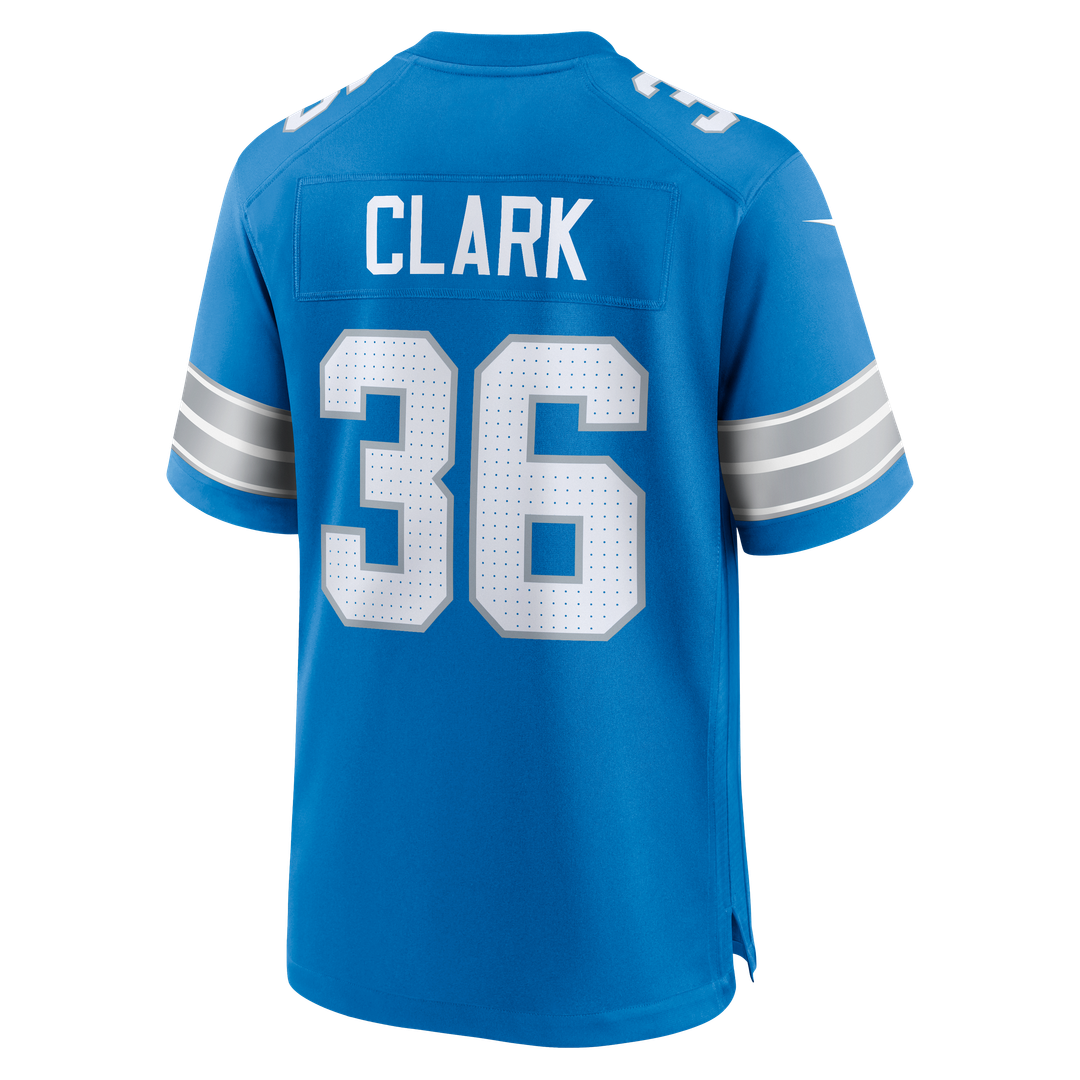 Chuck Clark Detroit Lions Nike Blue Team Game Jersey