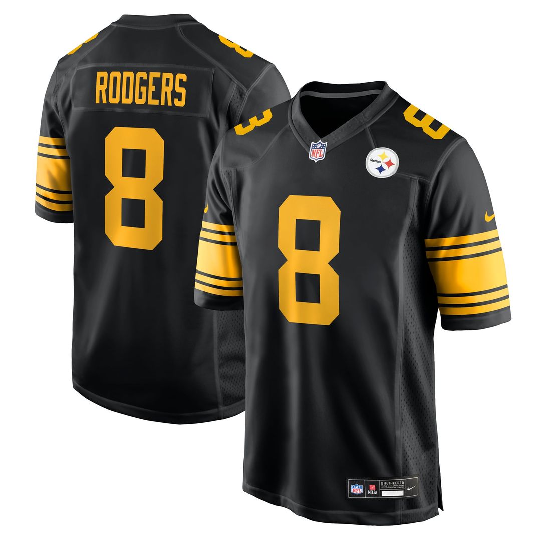 Aaron Rodgers Pittsburgh Steelers Nike Black Alternate Game Jersey