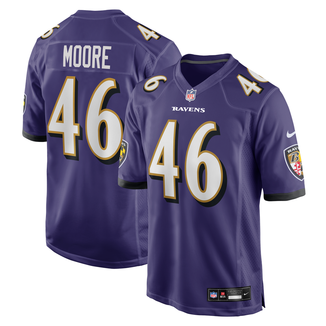 Nick Moore Baltimore Ravens Nike Purple Game Jersey