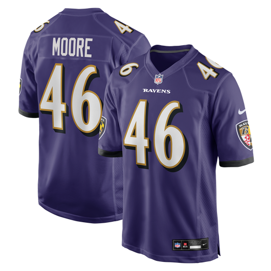 Nick Moore Baltimore Ravens Nike Purple Game Jersey