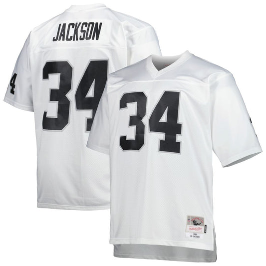 Bo Jackson Las Vegas Raiders Mitchell & Ness White Big & Tall 1988 Retired Player Replica Jersey