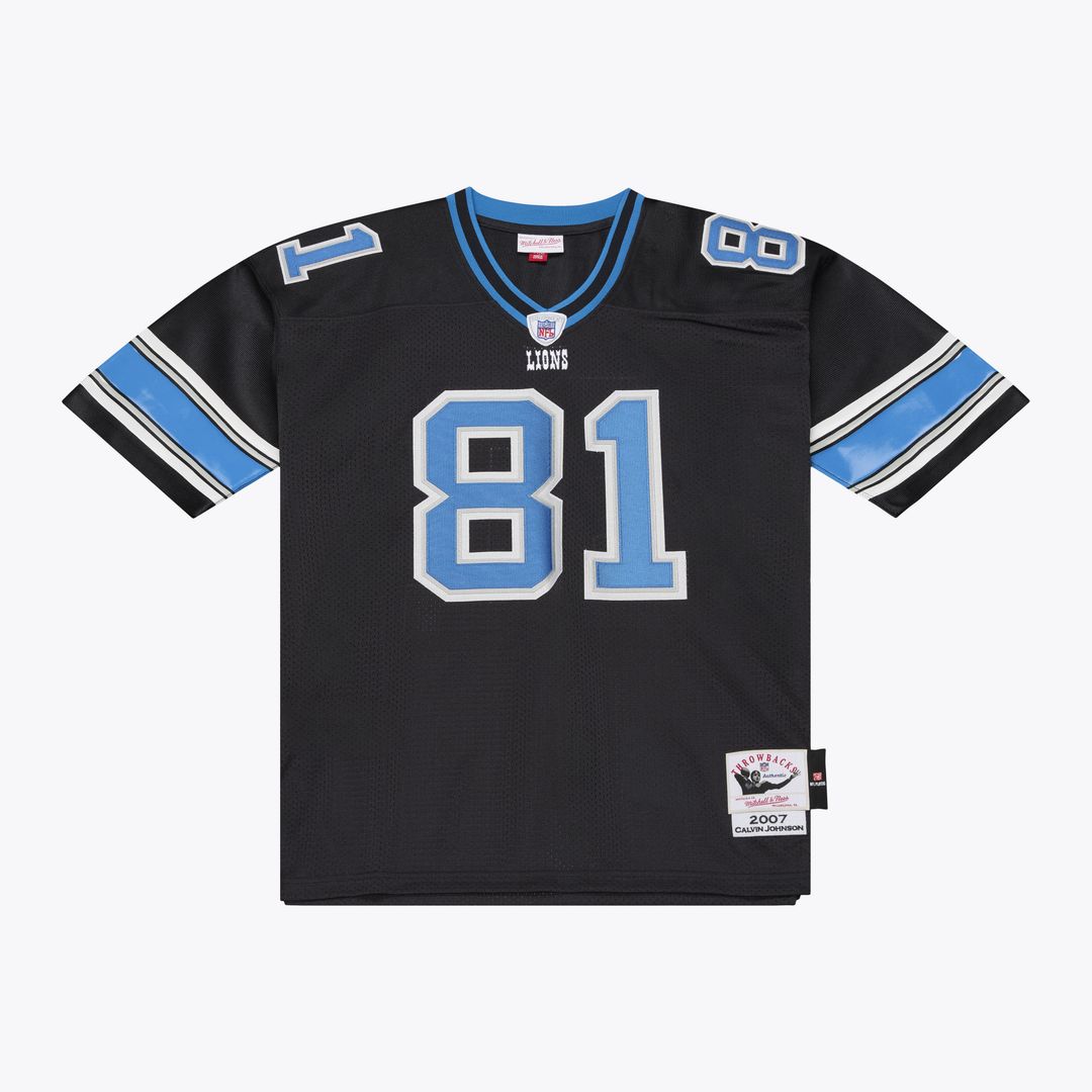 Calvin Johnson Detroit Lions Mitchell & Ness Black 2007 Authentic Throwback Jersey