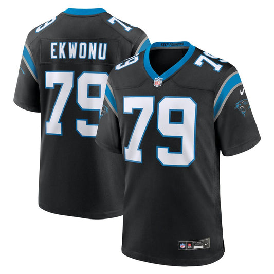 Ikem Ekwonu Carolina Panthers Nike Black Game Jersey