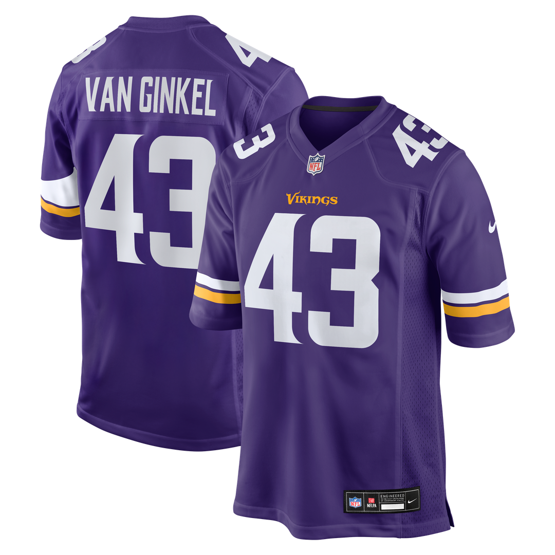 Andrew Van Ginkel Minnesota Vikings Nike Purple Team Game Jersey