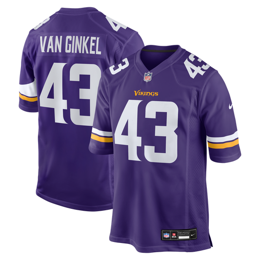 Andrew Van Ginkel Minnesota Vikings Nike Purple Team Game Jersey