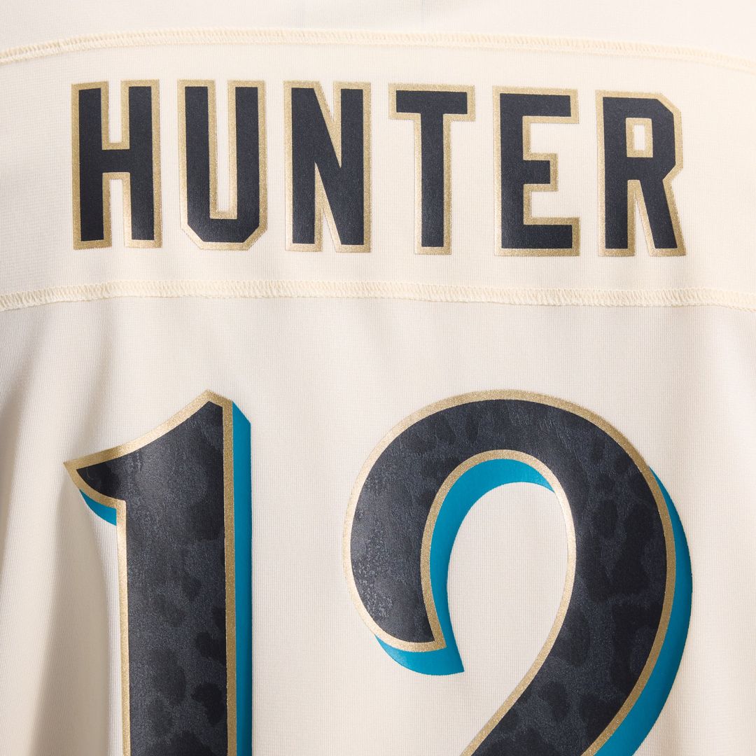 Travis Hunter Jacksonville Jaguars Nike Natural 2026 Rivalries Collection Game Jersey