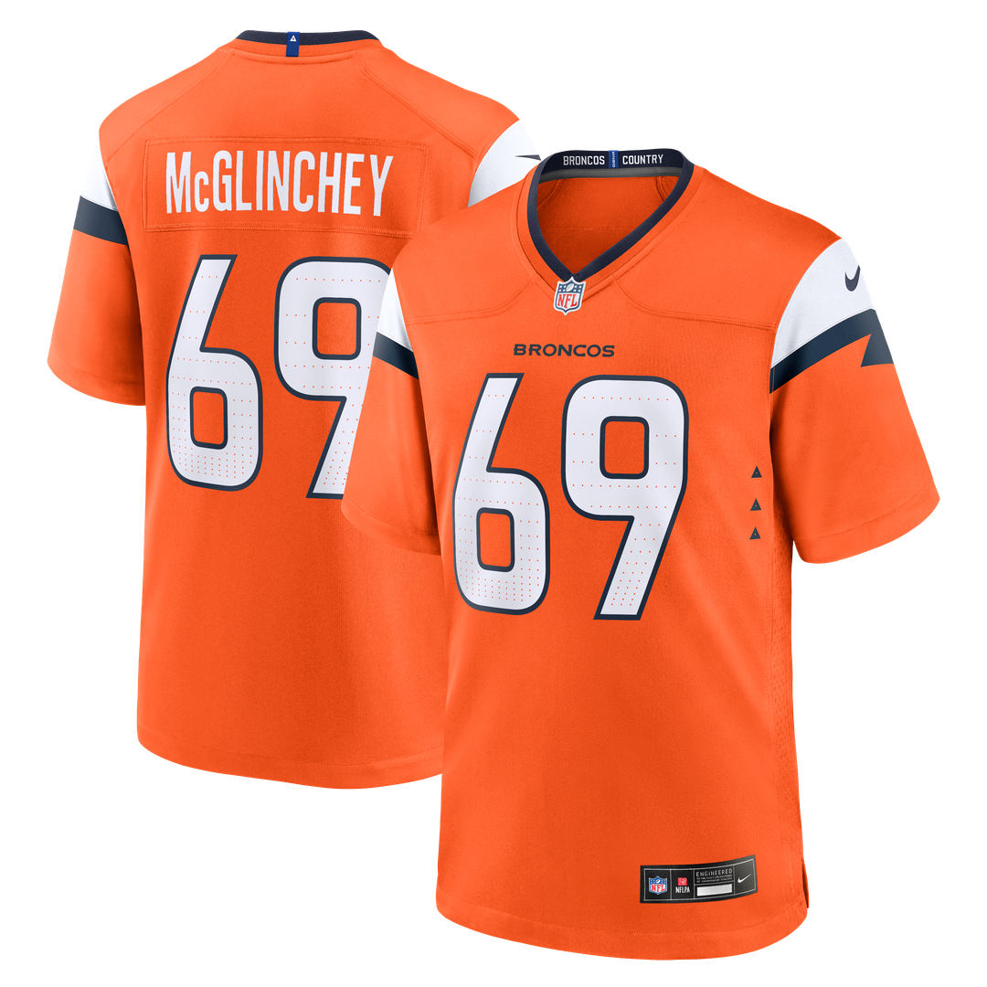 Mike McGlinchey Denver Broncos Nike Orange Team Game Jersey