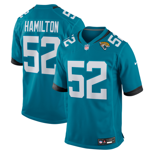 DaVon Hamilton Jacksonville Jaguars Nike Teal Game Jersey