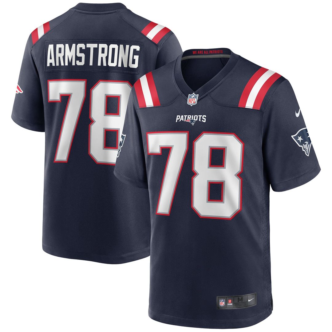 Bruce Armstrong New England Patriots Nike Navy Game Retired Player Jersey