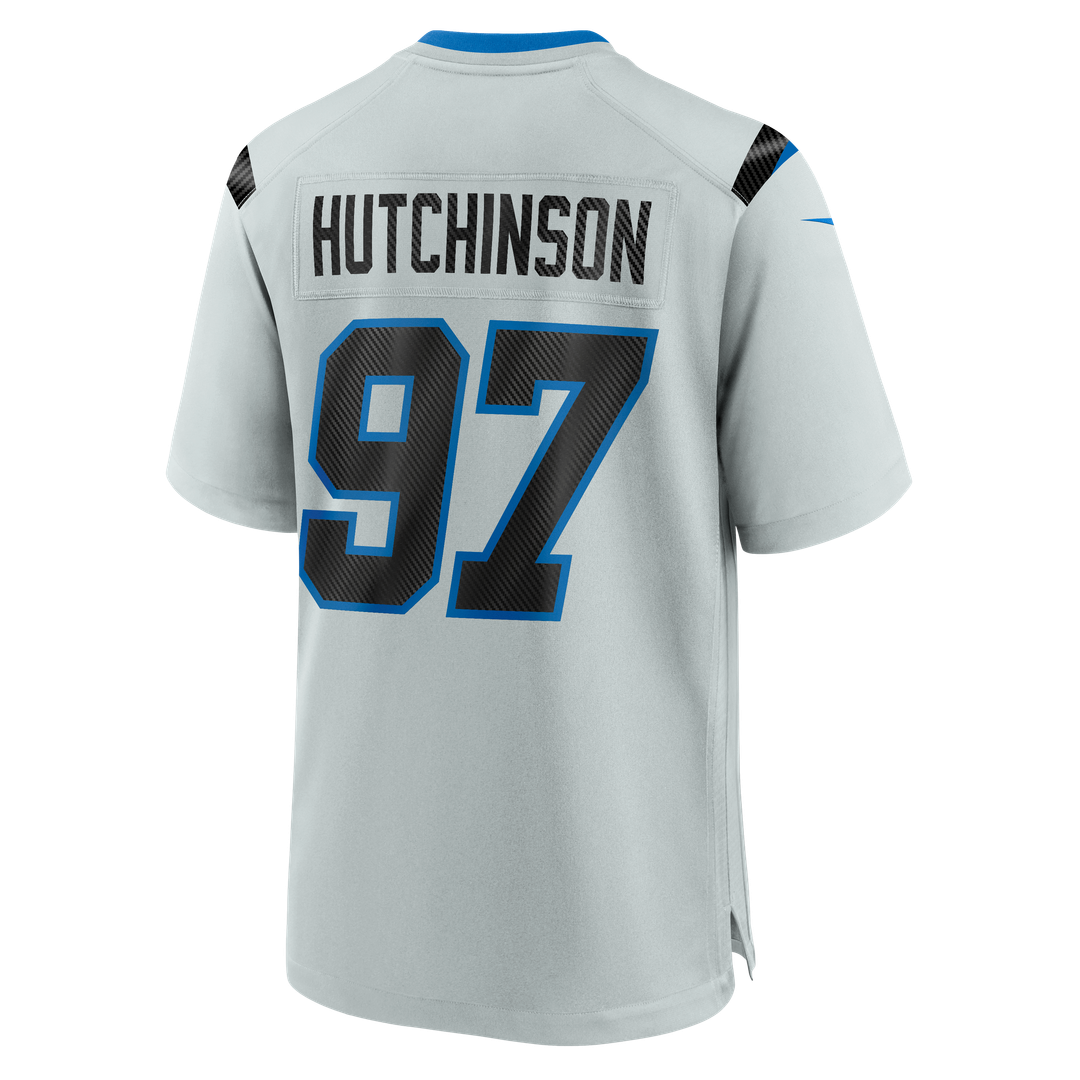 Aidan Hutchinson Detroit Lions Nike Silver 2026 Rivalries Collection Game Jersey