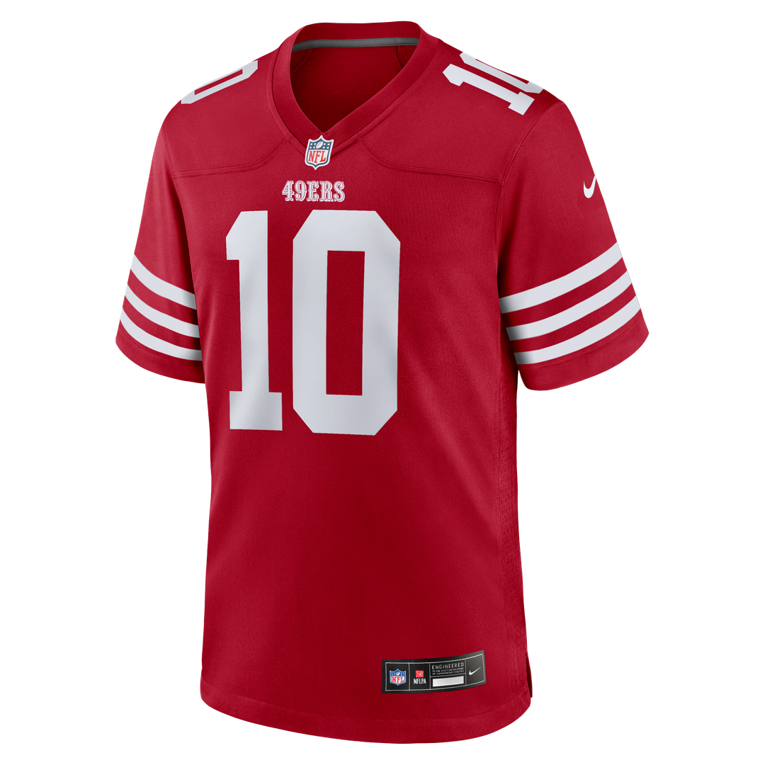Mac Jones San Francisco 49ers Nike Scarlet Team Game Jersey
