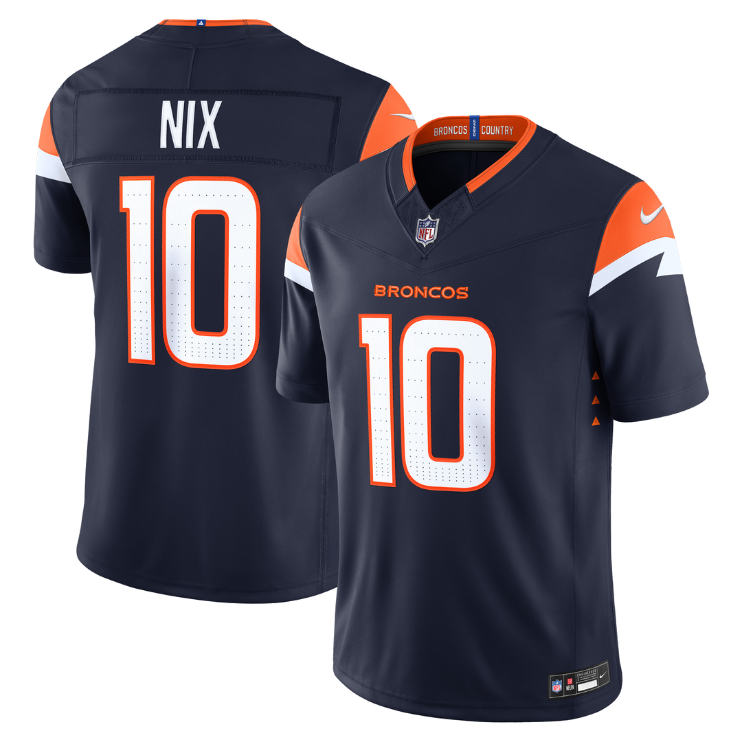 Bo Nix Denver Broncos Nike Orange Alternate Mile High Collection 1977 Throwback Vapor F.U.S.E. Stitched Limited Jersey