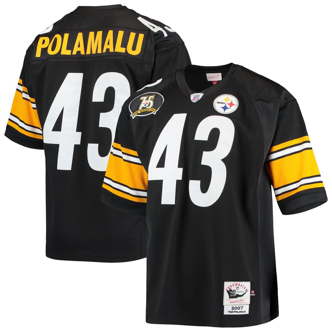 Troy Polamalu Pittsburgh Steelers 2007 Mitchell & Ness Black Authentic Throwback Retired Player Jersey