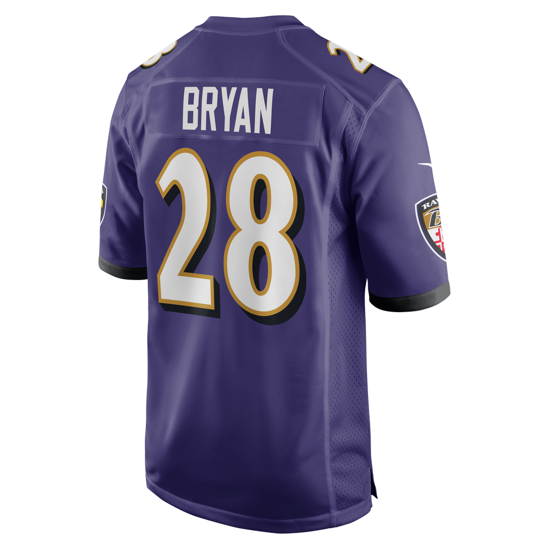 Taven Bryan Baltimore Ravens Nike Purple Team Game Jersey