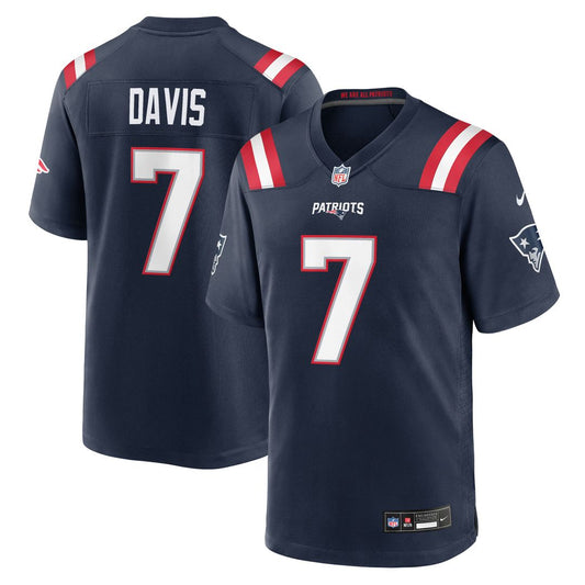 Carlton Davis New England Patriots Nike Navy Team Game Jersey