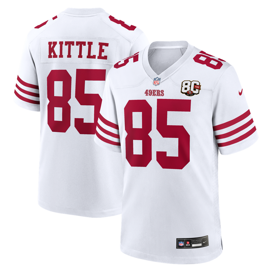 George Kittle San Francisco 49ers Nike White 80th Anniversary Game Jersey