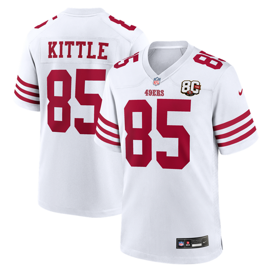 George Kittle San Francisco 49ers Nike White 80th Anniversary Game Jersey