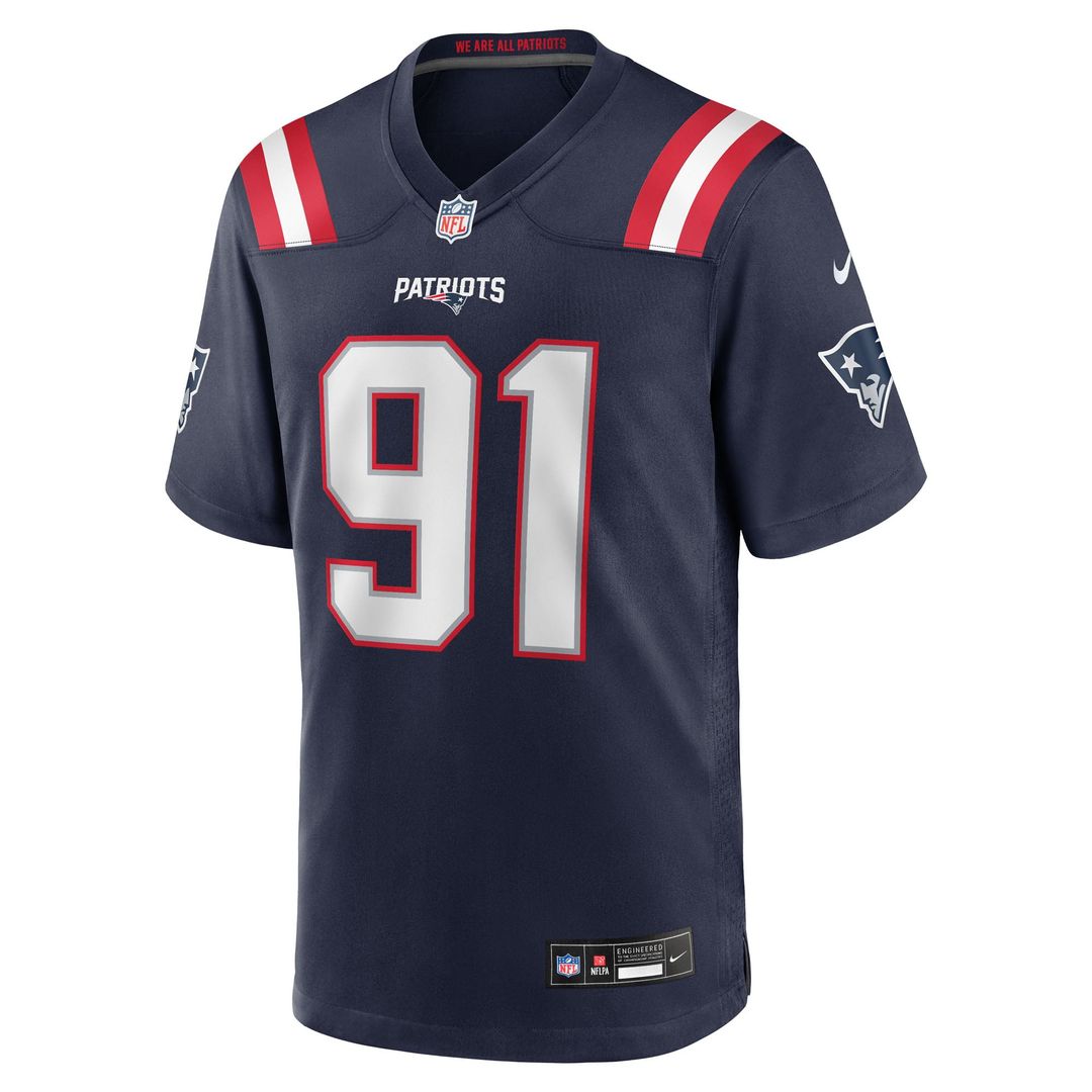 Elijah Ponder New England Patriots Nike Navy Team Game Jersey