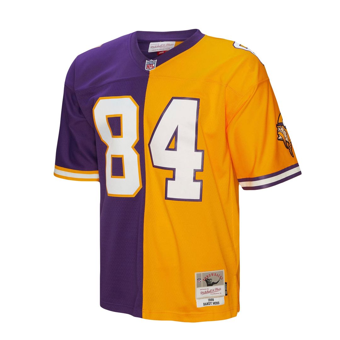 Randy Moss Minnesota Vikings Mitchell & Ness Purple/Gold 1998 Split Legacy Replica Jersey