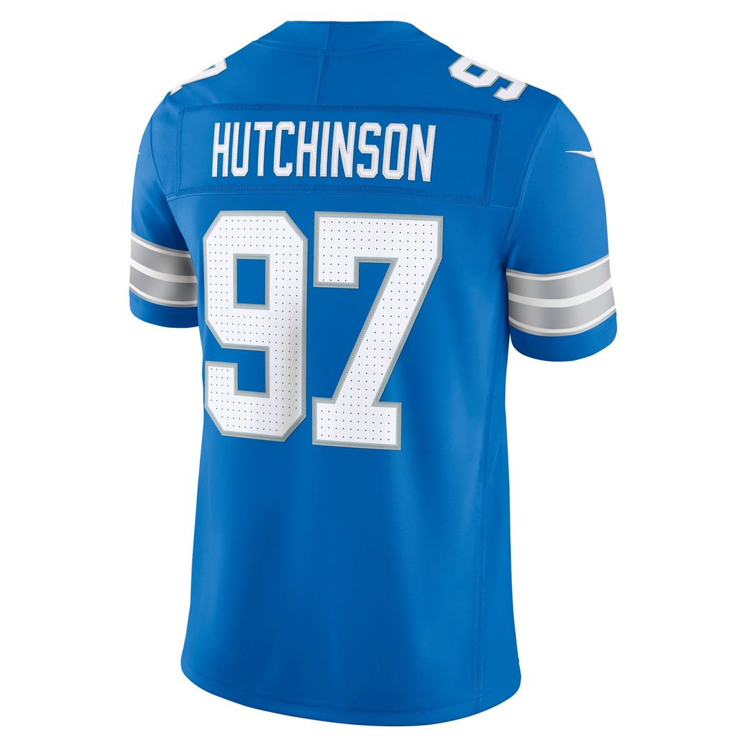Aidan Hutchinson Detroit Lions Nike Blue Team Vapor F.U.S.E. Stitched Limited Jersey