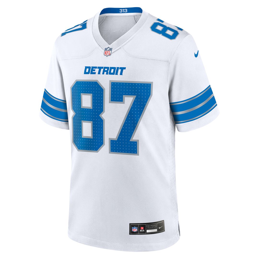 Sam LaPorta Detroit Lions Nike White White Game Jersey