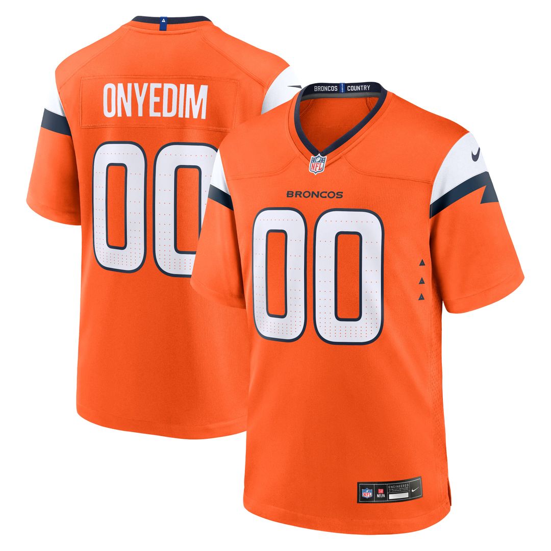 Tyler Onyedim Denver Broncos Nike Orange Game Jersey