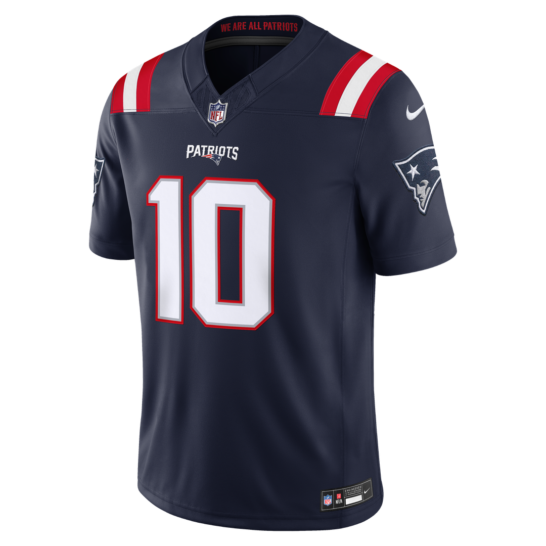 Drake Maye New England Patriots Nike Navy Team Vapor F.U.S.E. Stitched Limited Jersey
