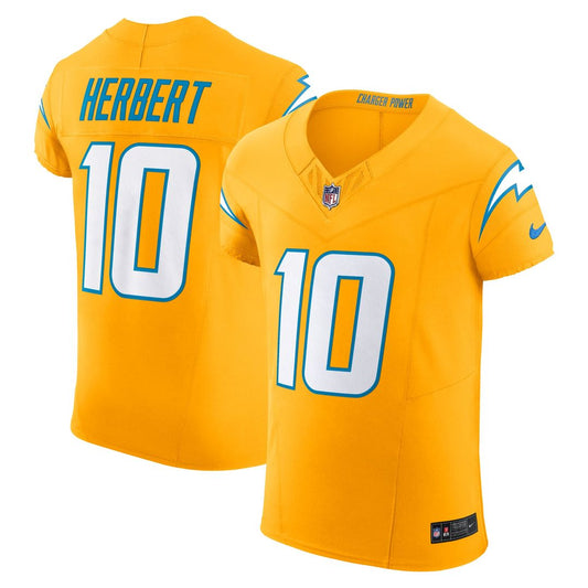 Justin Herbert Los Angeles Chargers Nike Gold Alternate Vapor F.U.S.E. Elite Jersey