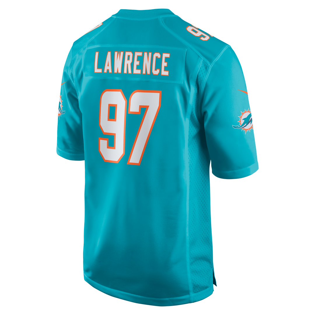 Rashard Lawrence Miami Dolphins Nike Aqua Team Game Jersey