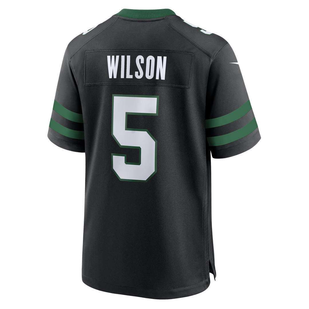 Garrett Wilson New York Jets Nike Legacy Black Alternate Game Jersey