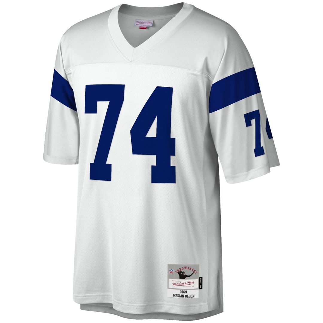 Merlin Olsen Los Angeles Rams Mitchell & Ness White Legacy Replica Jersey