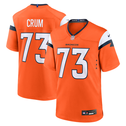 Frank Crum Denver Broncos Nike Orange Team Game Jersey