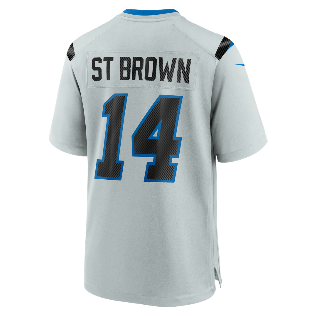 Amon-Ra St. Brown Detroit Lions Nike Silver 2026 Rivalries Collection Game Jersey